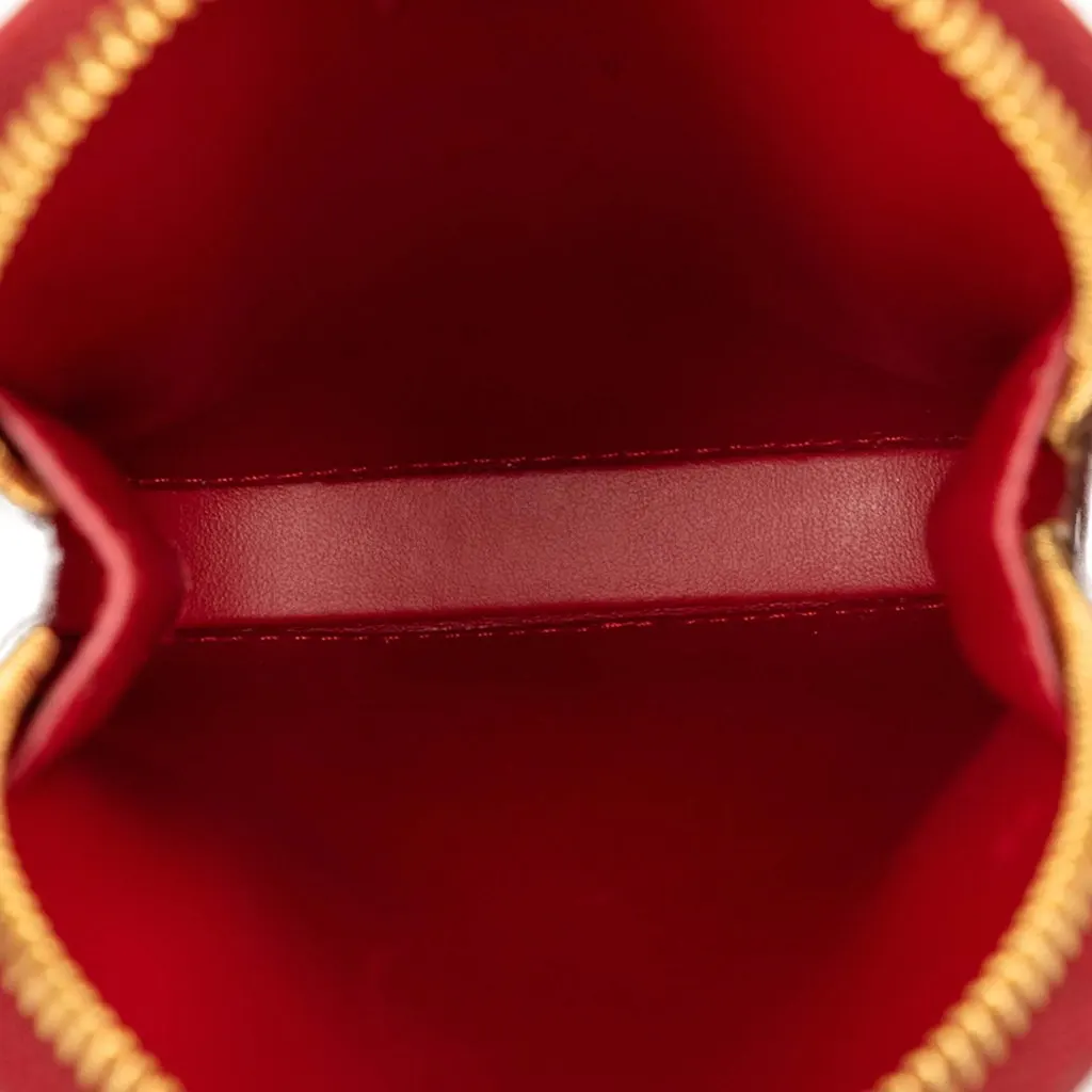 Prada Saffiano Zip Phone Holder Red Leather Very good - Model View
