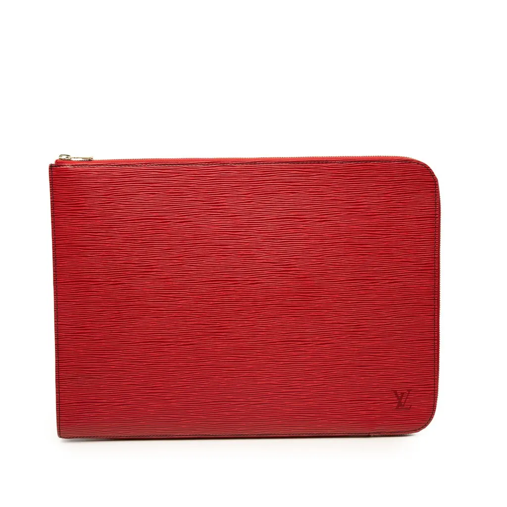 Louis Vuitton Epi Poche Documents Portfolio Red Leather Very good - Front View