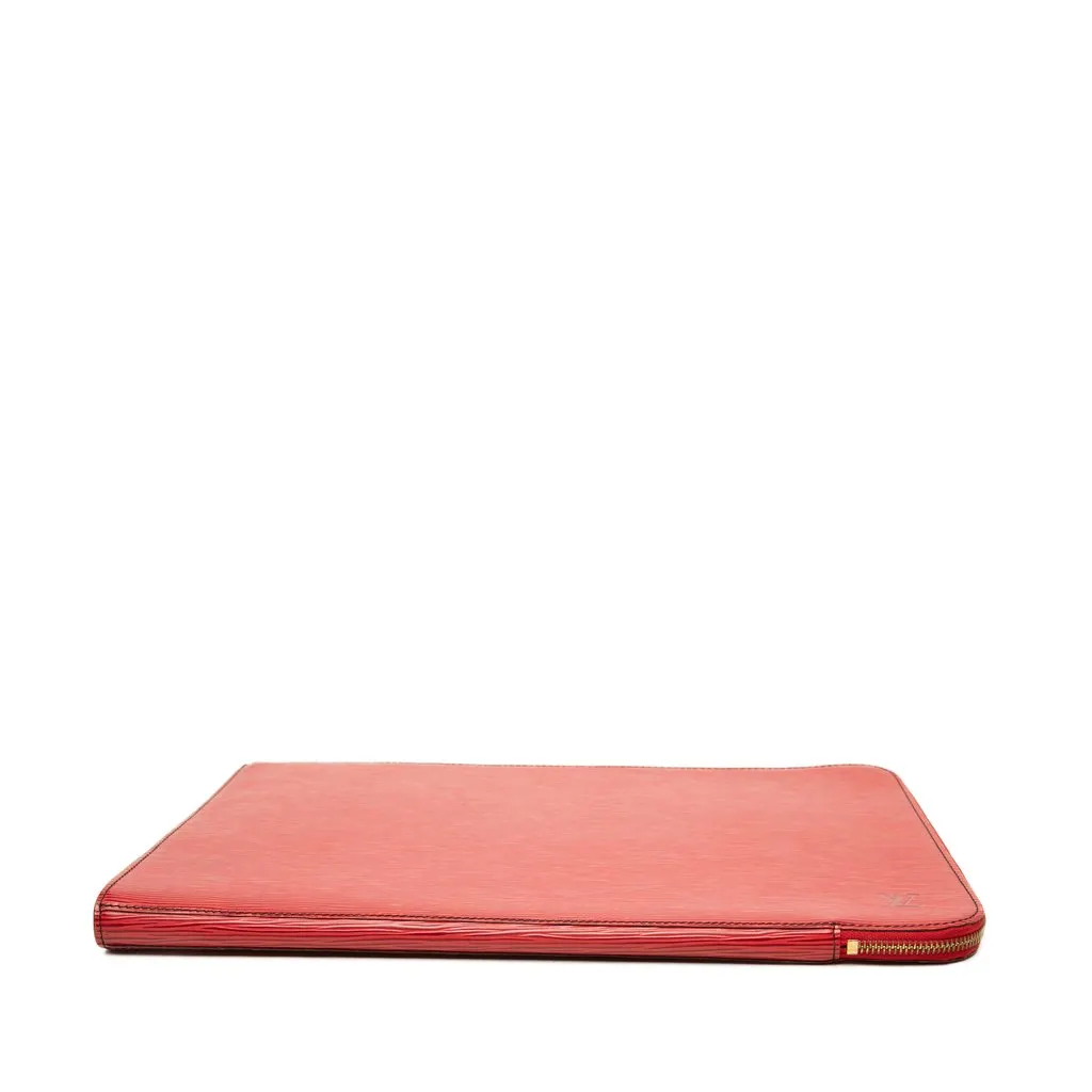 Louis Vuitton Epi Poche Documents Portfolio Red Leather Very good - Inside View