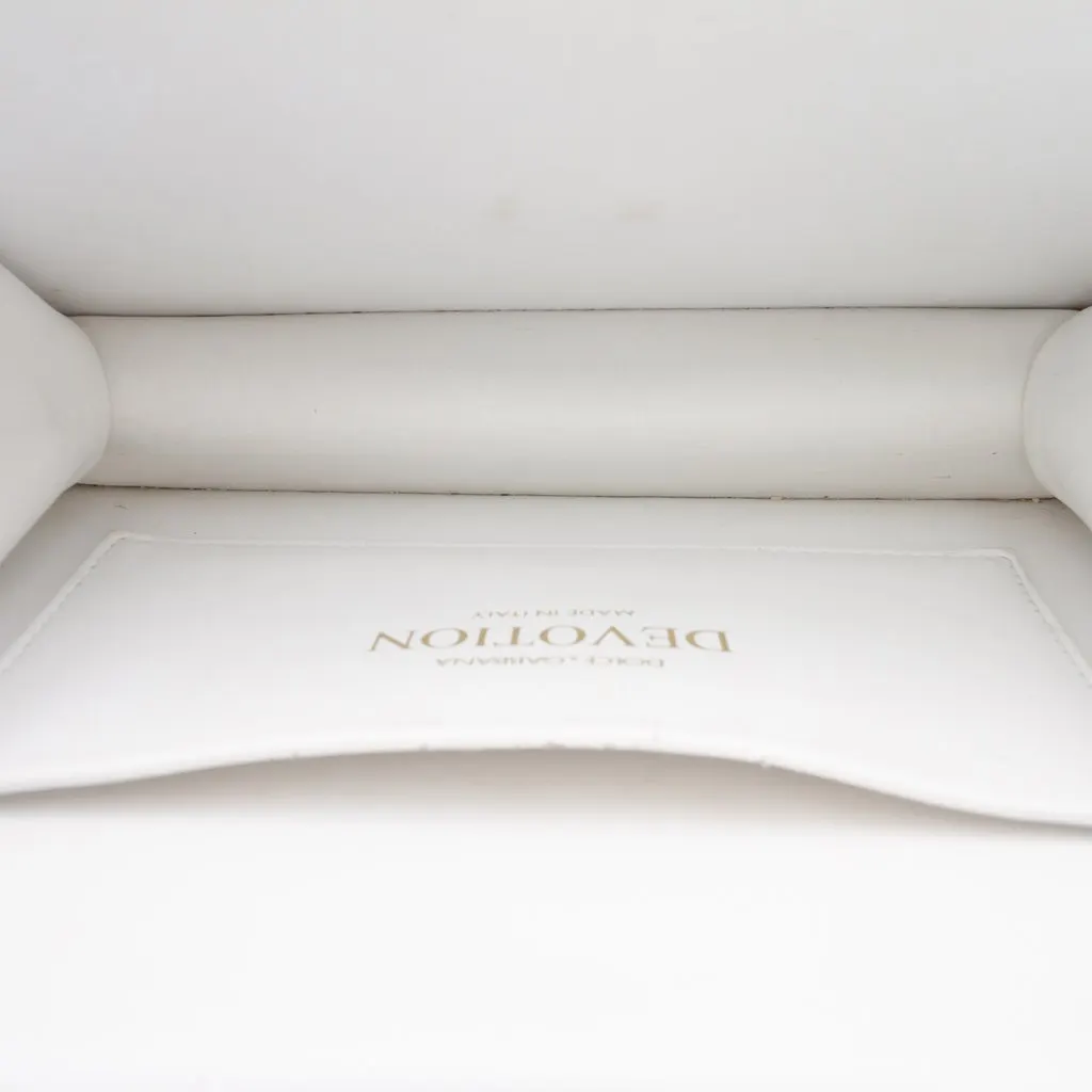 Dolce & Gabbana Small Smooth Calfskin Devotion Satchel White Leather Very good - Model View