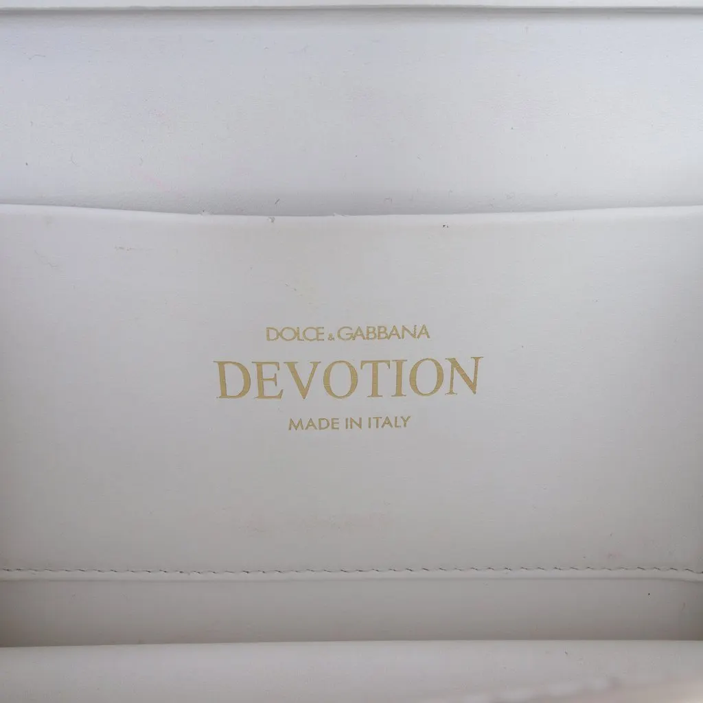Dolce & Gabbana Small Smooth Calfskin Devotion Satchel White Leather Very good - Box View