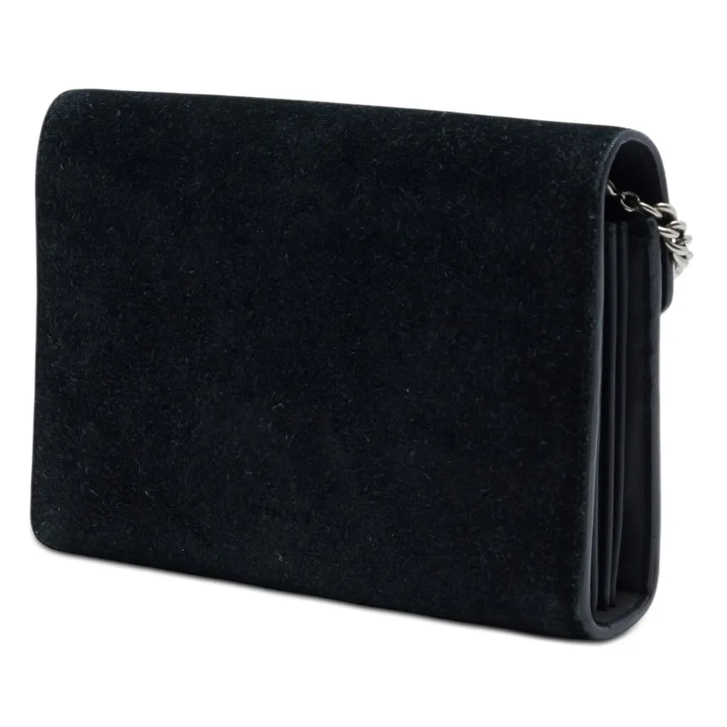 Gucci Suede Dionysus Wallet on Chain Black Leather Very good - Back View
