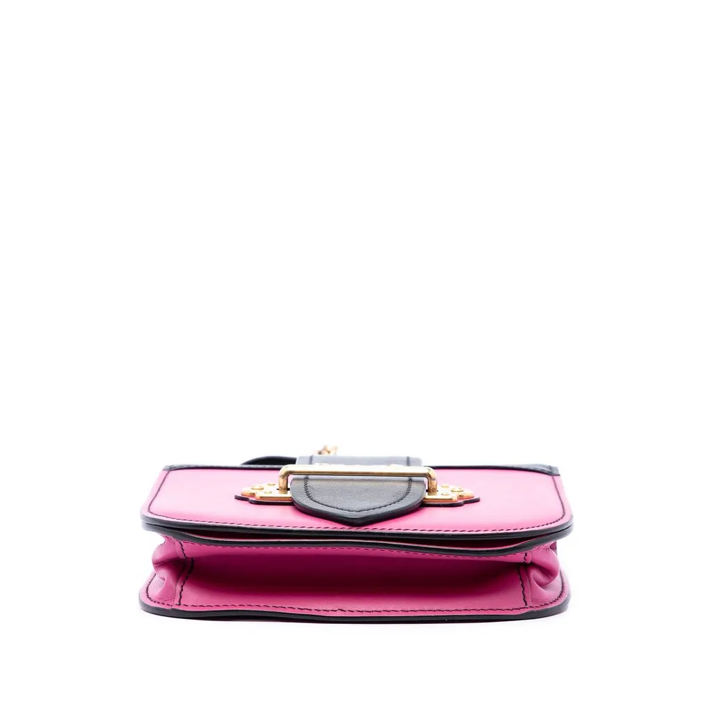 Prada Saffiano Trimmed City Calf Pionniere Crossbody Pink Leather Very good - Inside View
