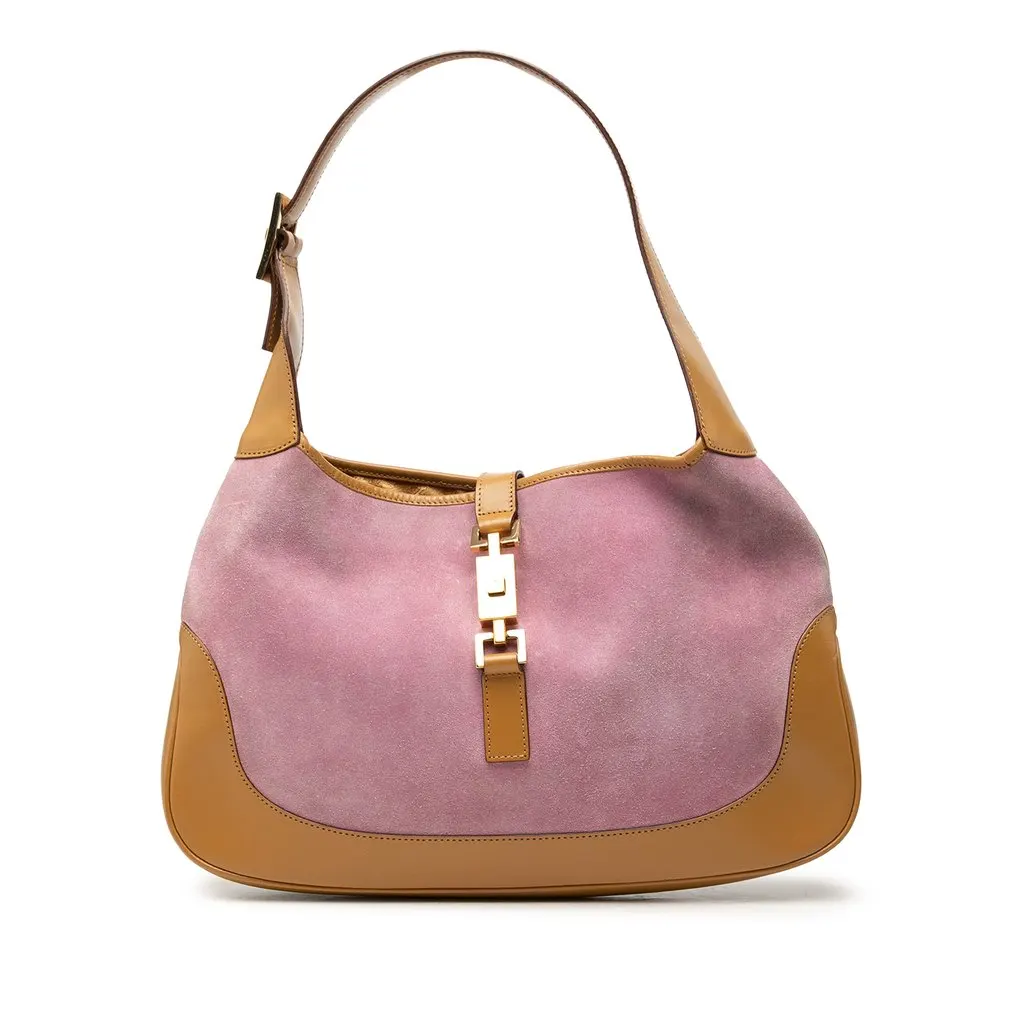 Gucci Suede Jackie Shoulder Bag Pink Suede Very good - Front View
