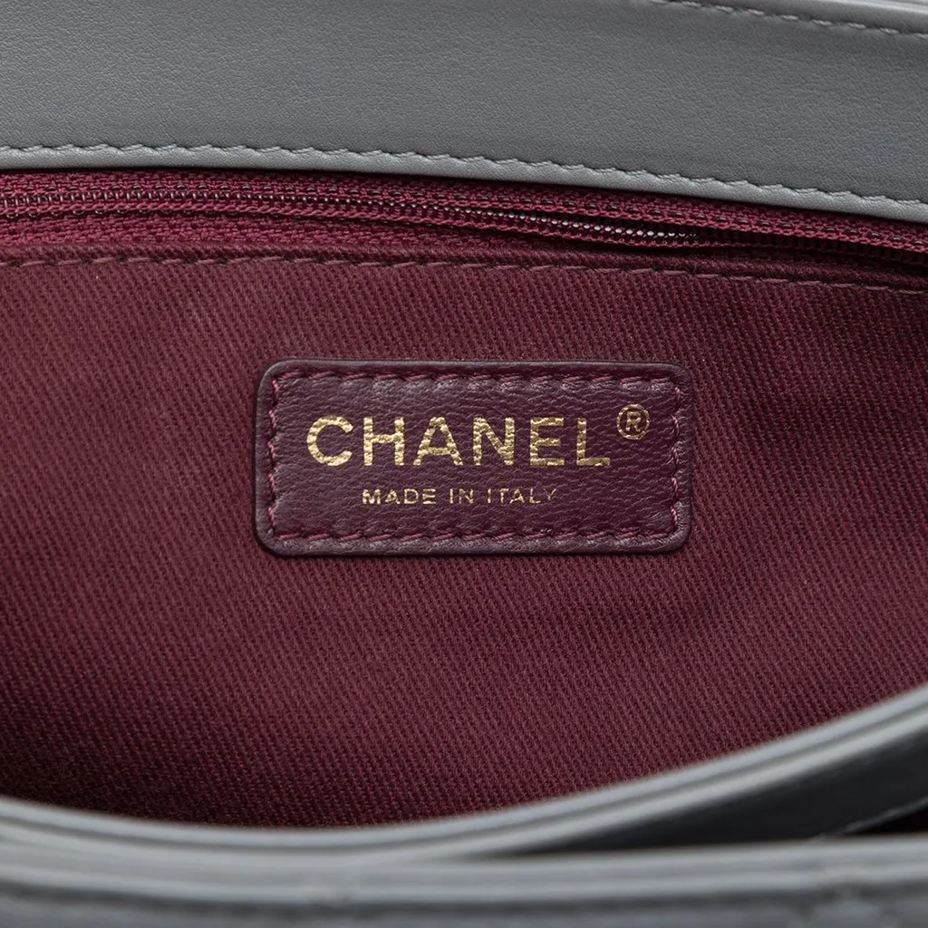 Chanel Jumbo Quilted Calfskin Soft Elegance Flap Grey Leather Very good - Box View