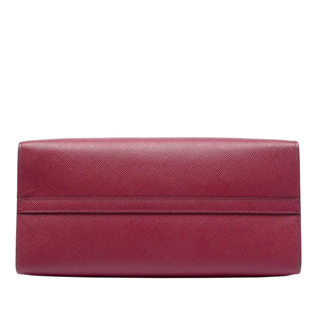 Prada Medium Saffiano Cuir Monochrome Top Handle Tote Red Leather Good - Inside View