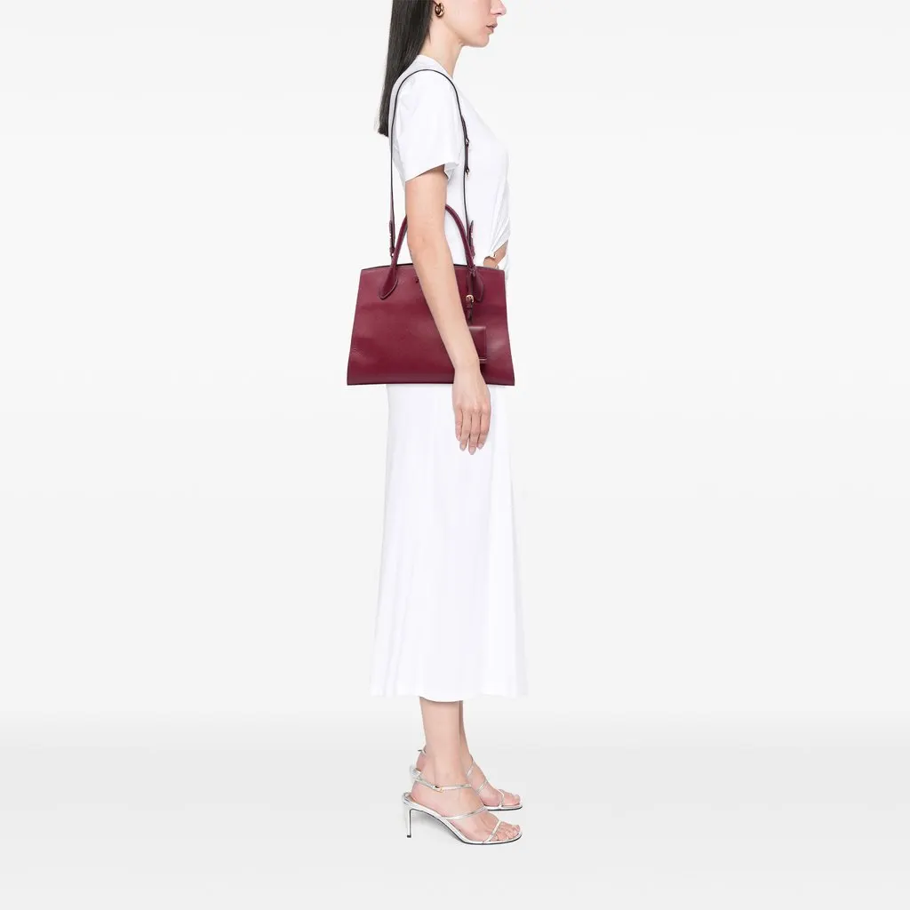 Prada Medium Saffiano Cuir Monochrome Top Handle Tote Red Leather Good - Box View
