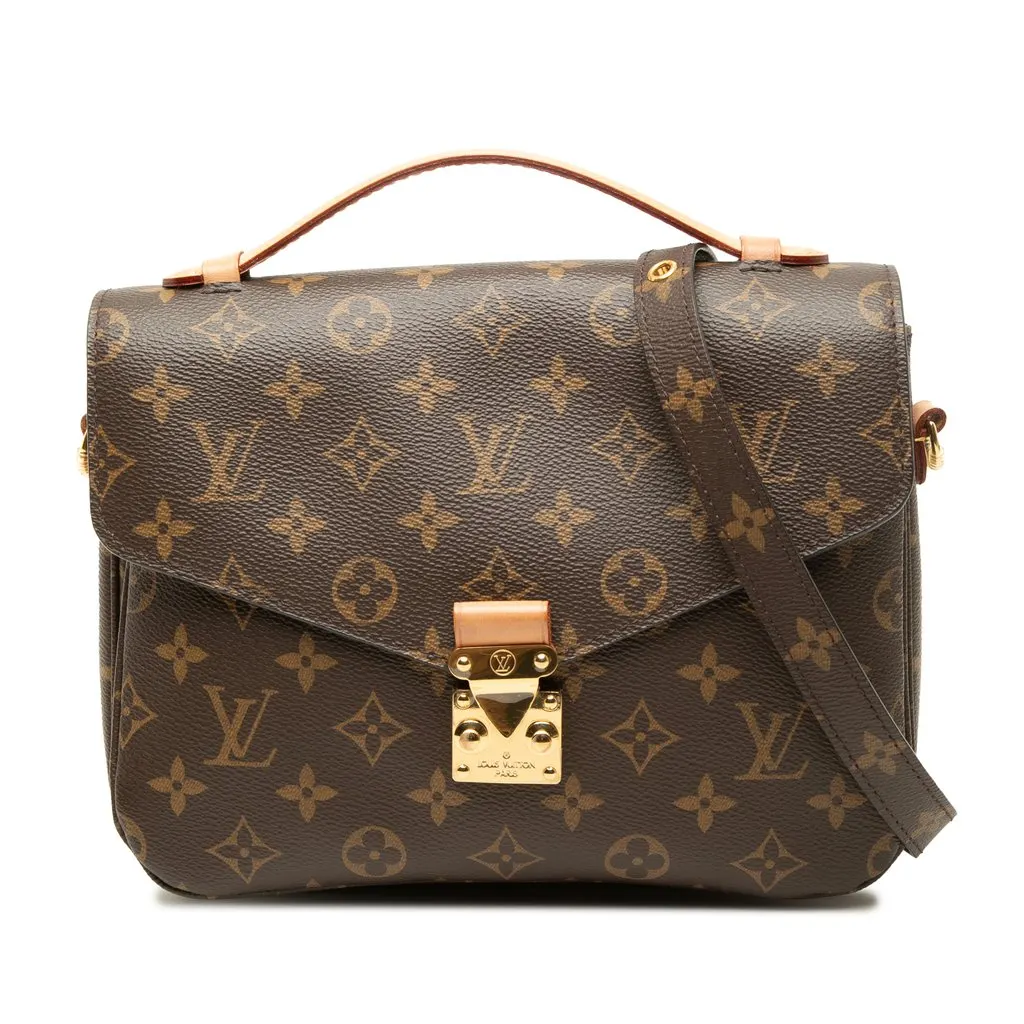 Louis Vuitton Monogram Pochette Metis Brown Canvas Good - Front View