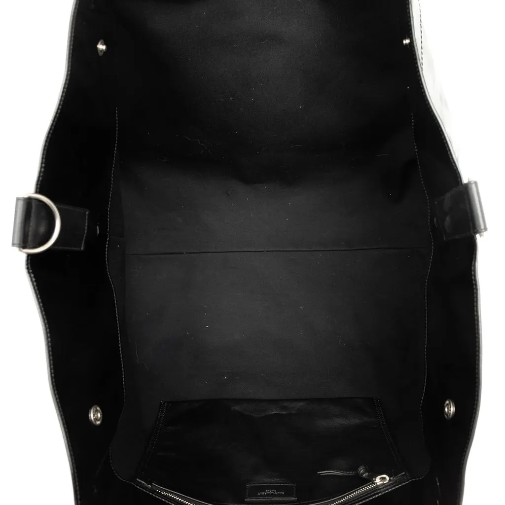 Saint Laurent Maxi PVC Rive Gauche Shopper Tote Black Plastic Good - Model View