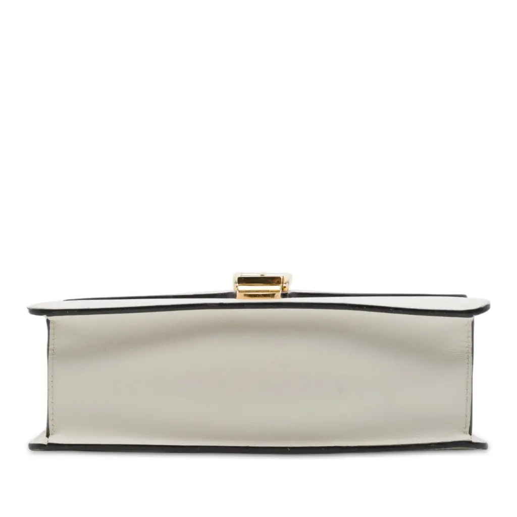 Gucci Small Calfskin Web Sylvie Satchel White Leather Very good - Inside View