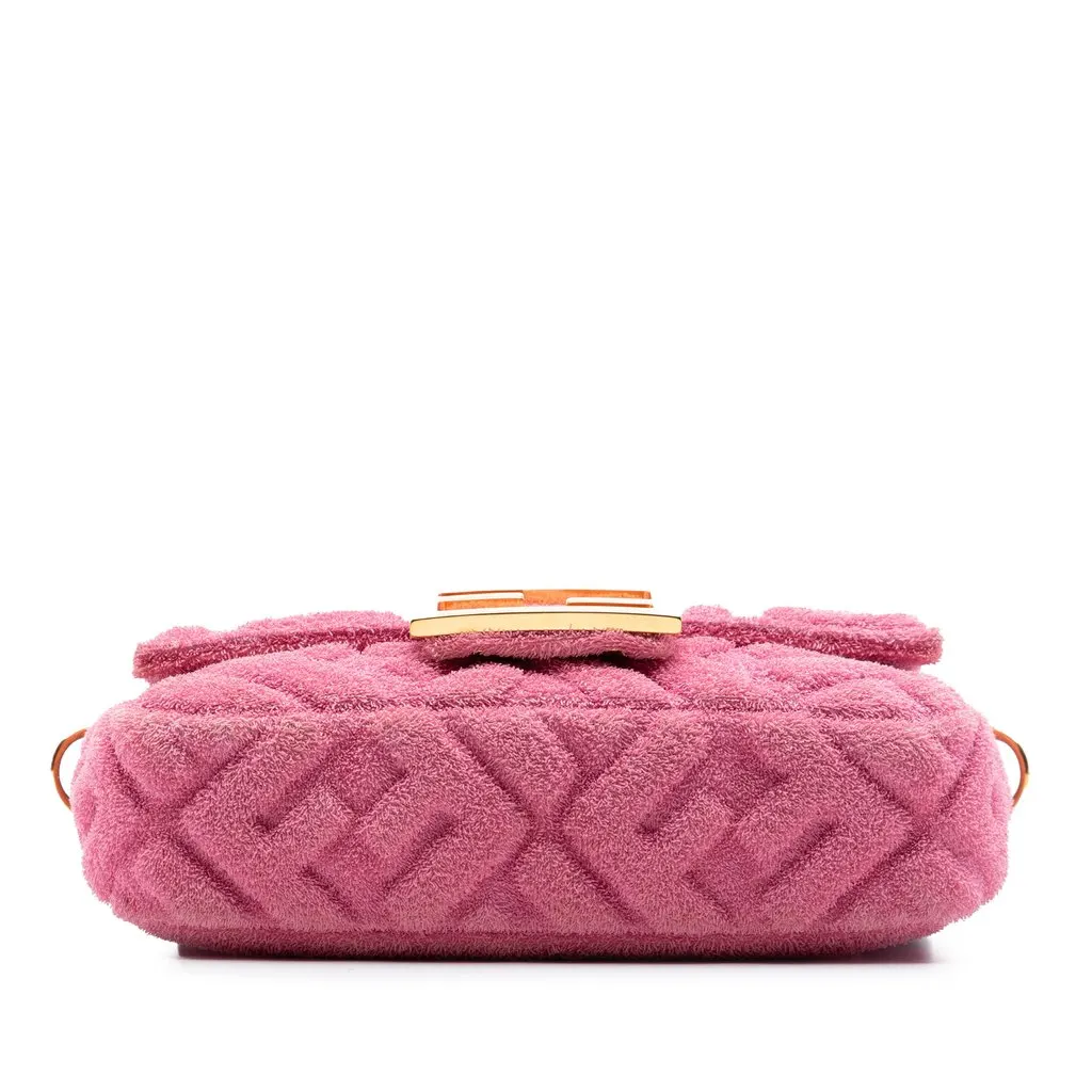 Fendi Embossed Terry Cloth FF 1974 Convertible Belt Baguette Pink Very good - Inside View
