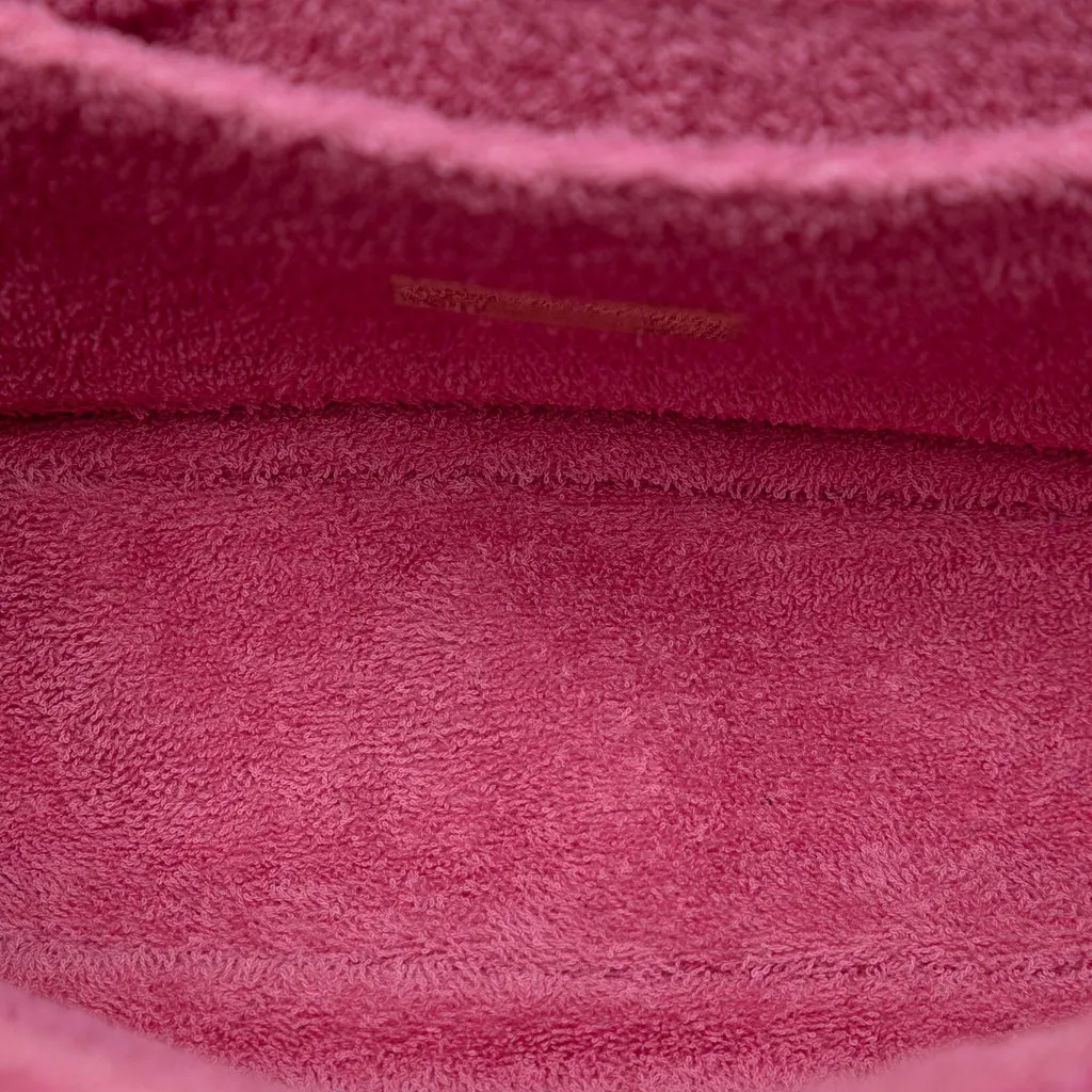 Fendi Embossed Terry Cloth FF 1974 Convertible Belt Baguette Pink Very good - Model View