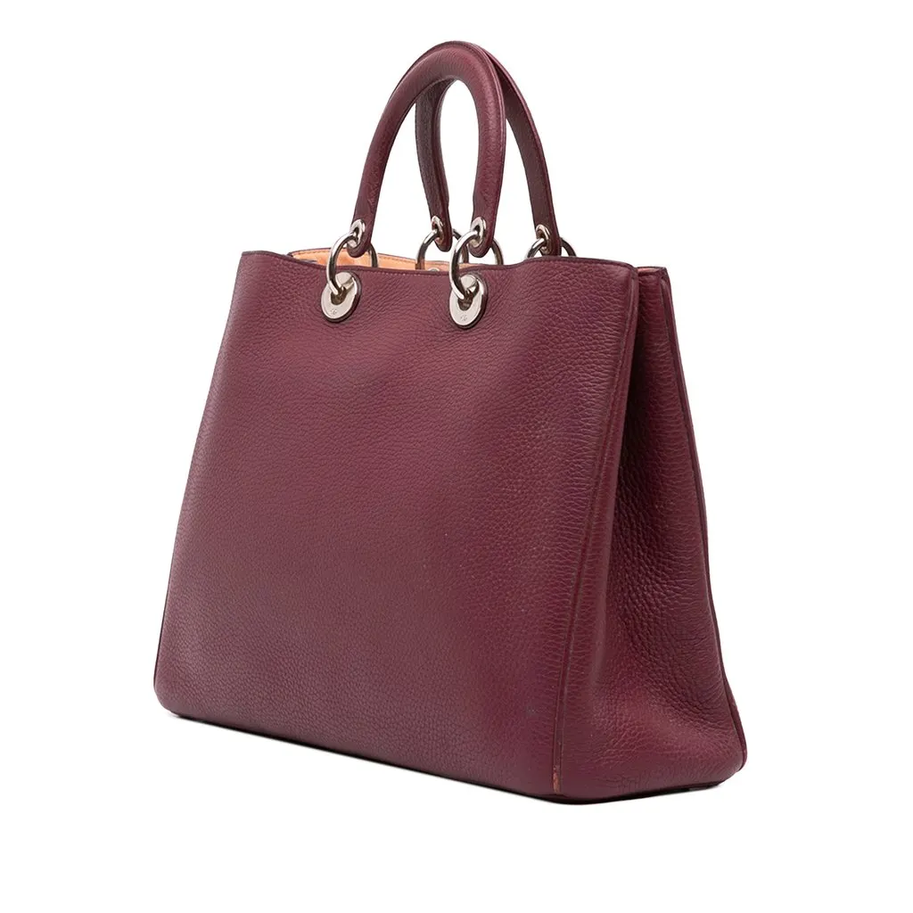 Dior Large Leather Diorissimo Satchel Red Leather Very good - Back View