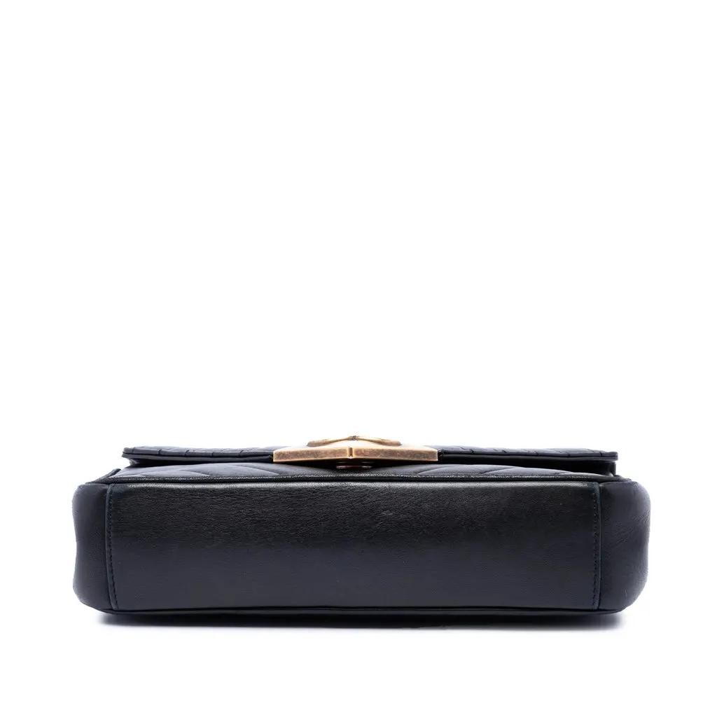 Chanel CC Quilted Lambskin Pyramid Flap Black Leather Very good - Inside View