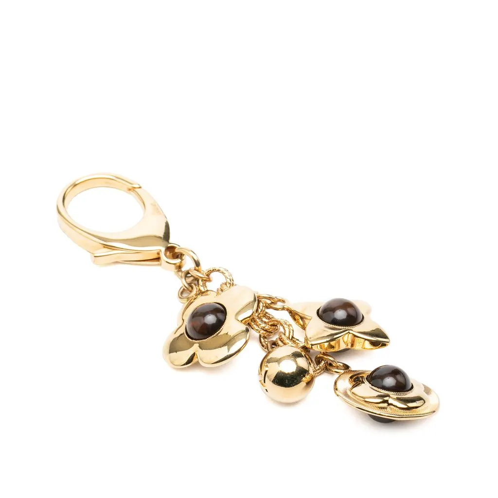 Louis Vuitton Gold Plated Bijoux Sac Tresor Bag Charm and Key Chain Gold Metal Very good - Back View