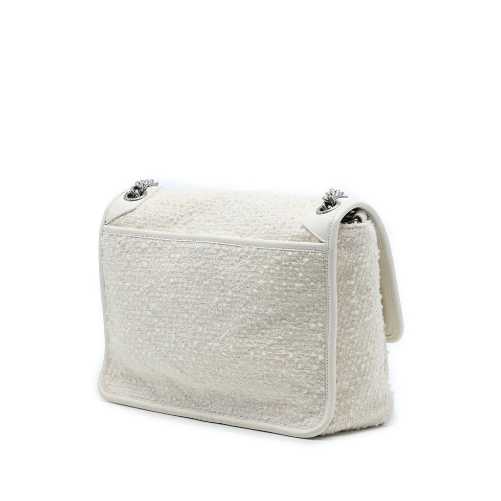 Saint Laurent Medium Tweed Niki White Very good - Back View