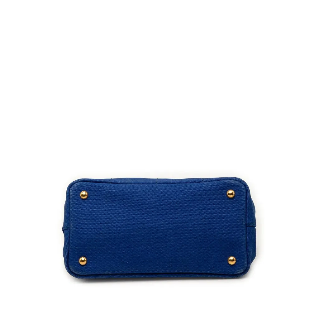 Prada Small Canvas Canapa Logo Tote Blue Very good - Inside View