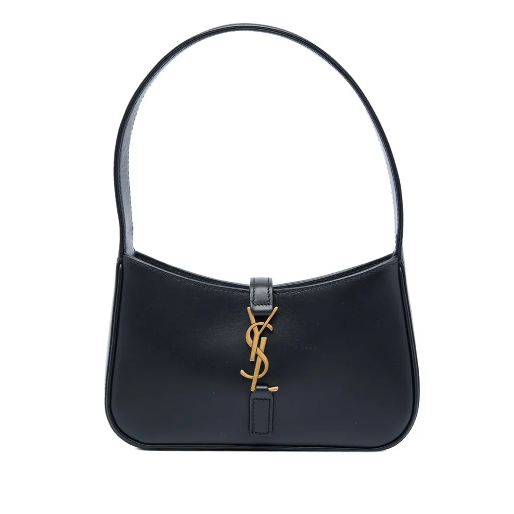 Saint Laurent Mini Smooth Calfskin Le 5 a 7 Black Leather Very good - Front View