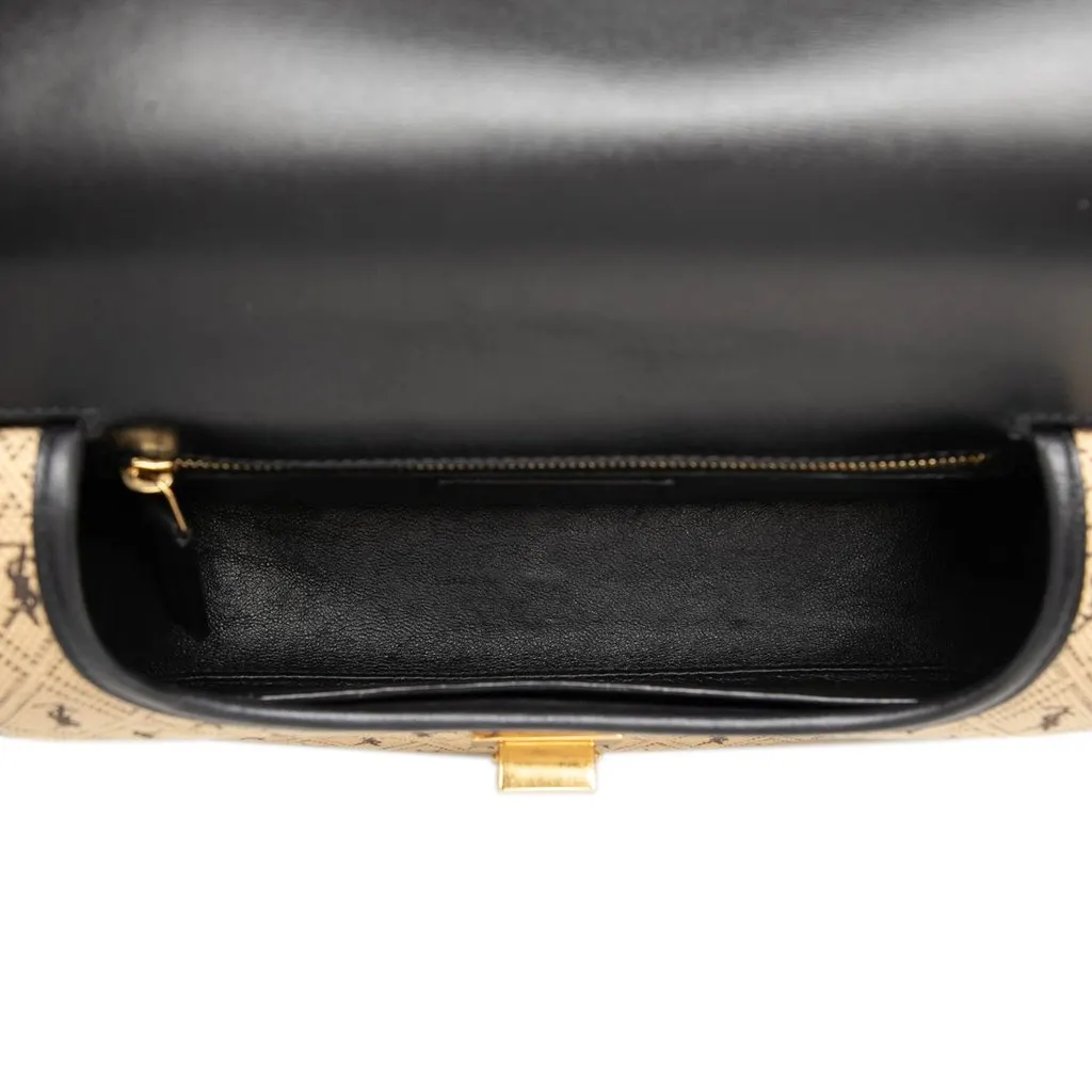 Saint Laurent Medium Canvas Monogram All Over Crossbody Beige Canvas Very good - Model View