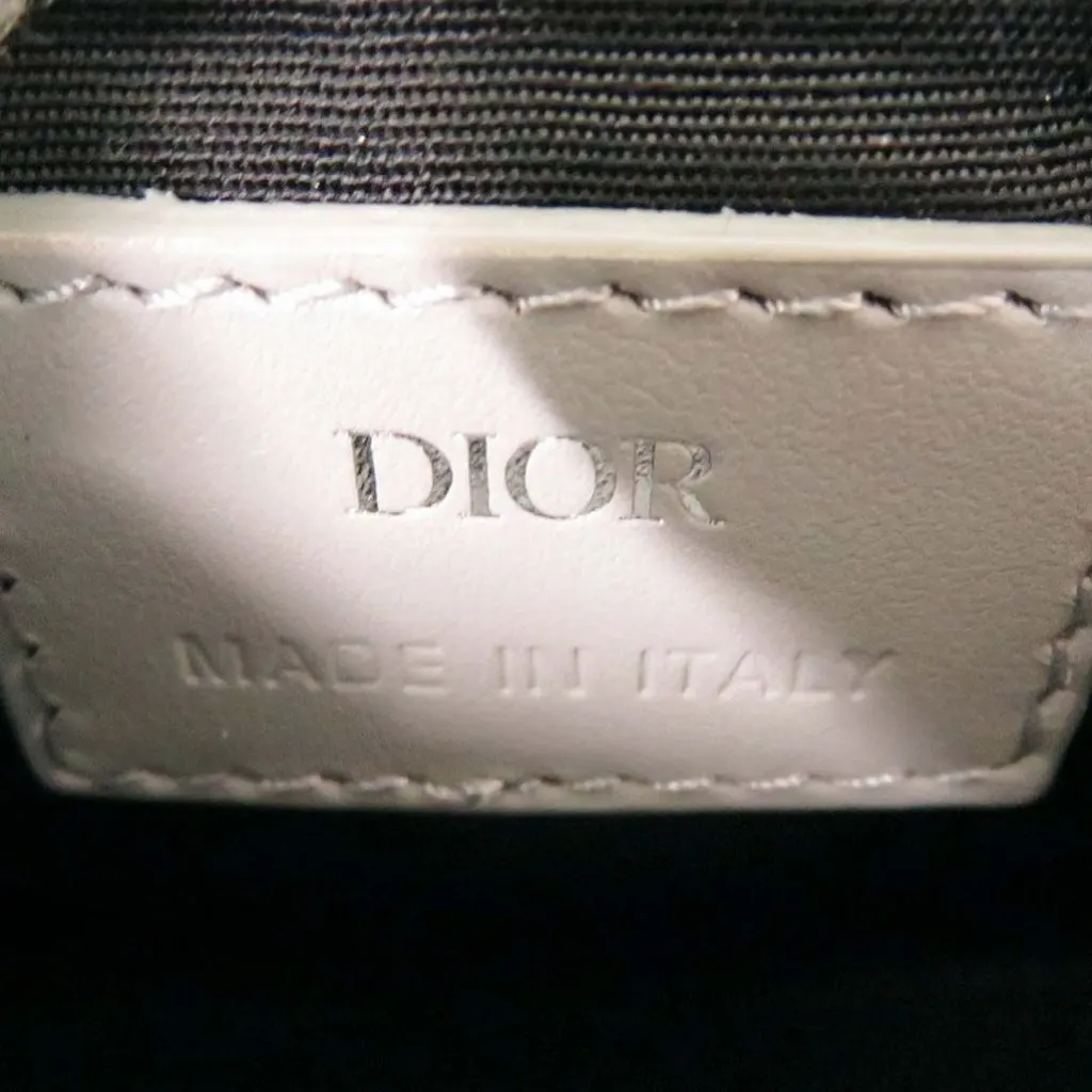 Dior Coated Canvas CD Diamond Saddle Card Holder Silver Very good - Box View