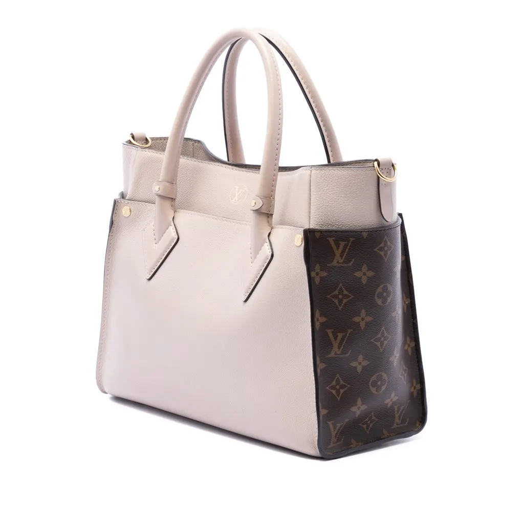Louis Vuitton Monogram On My Side MM Beige Leather Very good - Back View