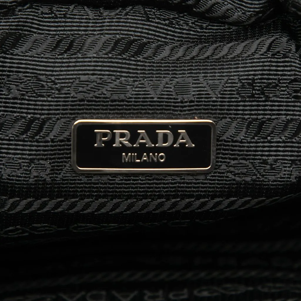 Prada Saffiano Trimmed Re Nylon Travel Pouch Black Very good - Box View