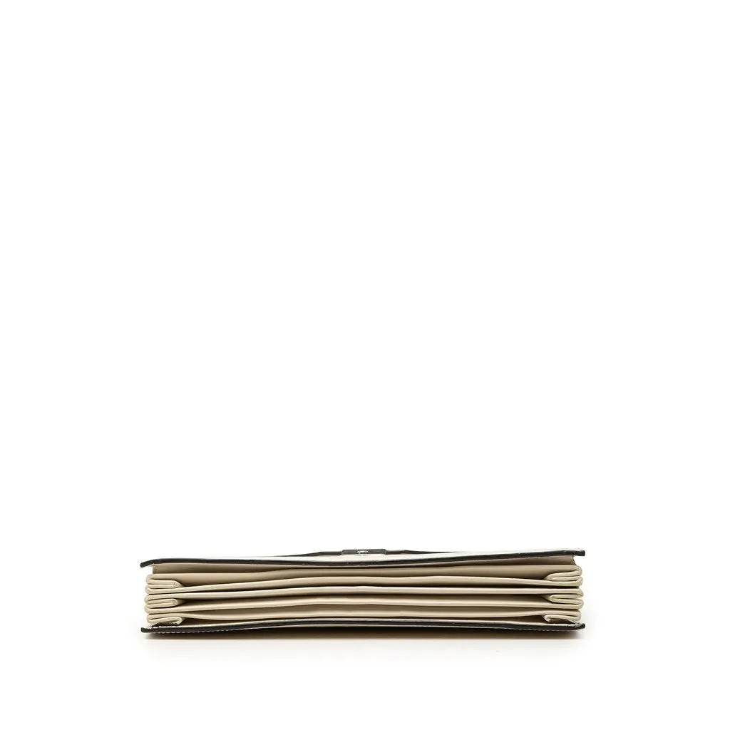 Gucci Guccy Sega Calfskin Portfolio Clutch White Leather Good - Inside View