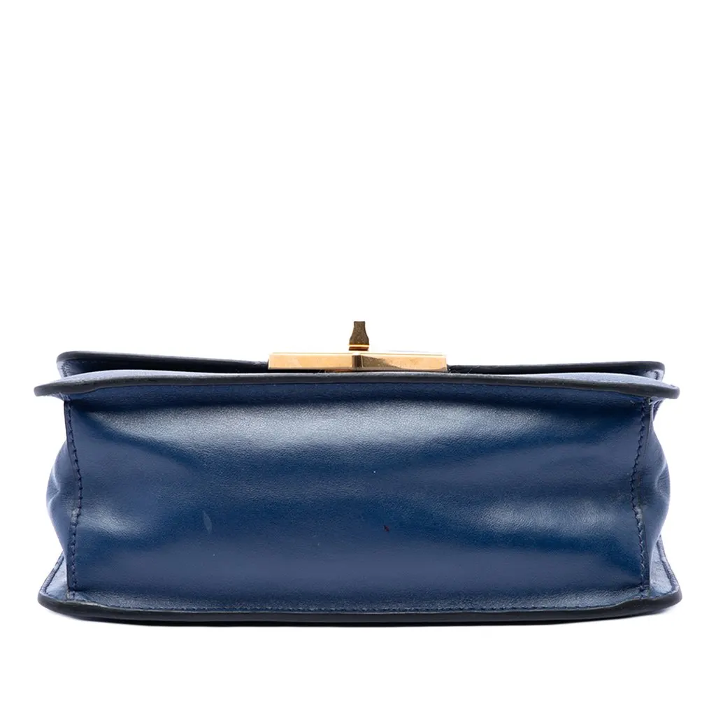 Prada Saffiano Turnlock Chain Crossbody Blue Leather Very good - Inside View