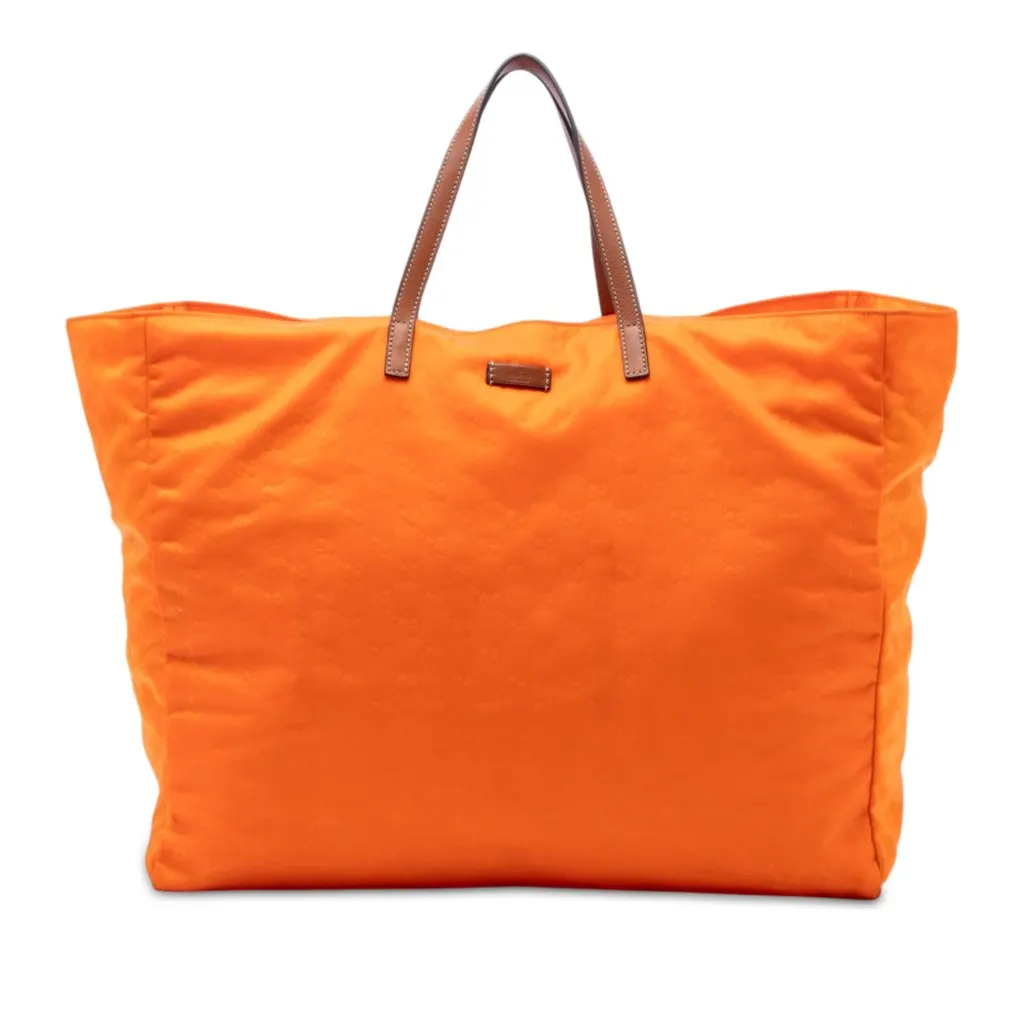 Gucci GG Nylon Travel Bag Orange Polyamide Very good - Front View