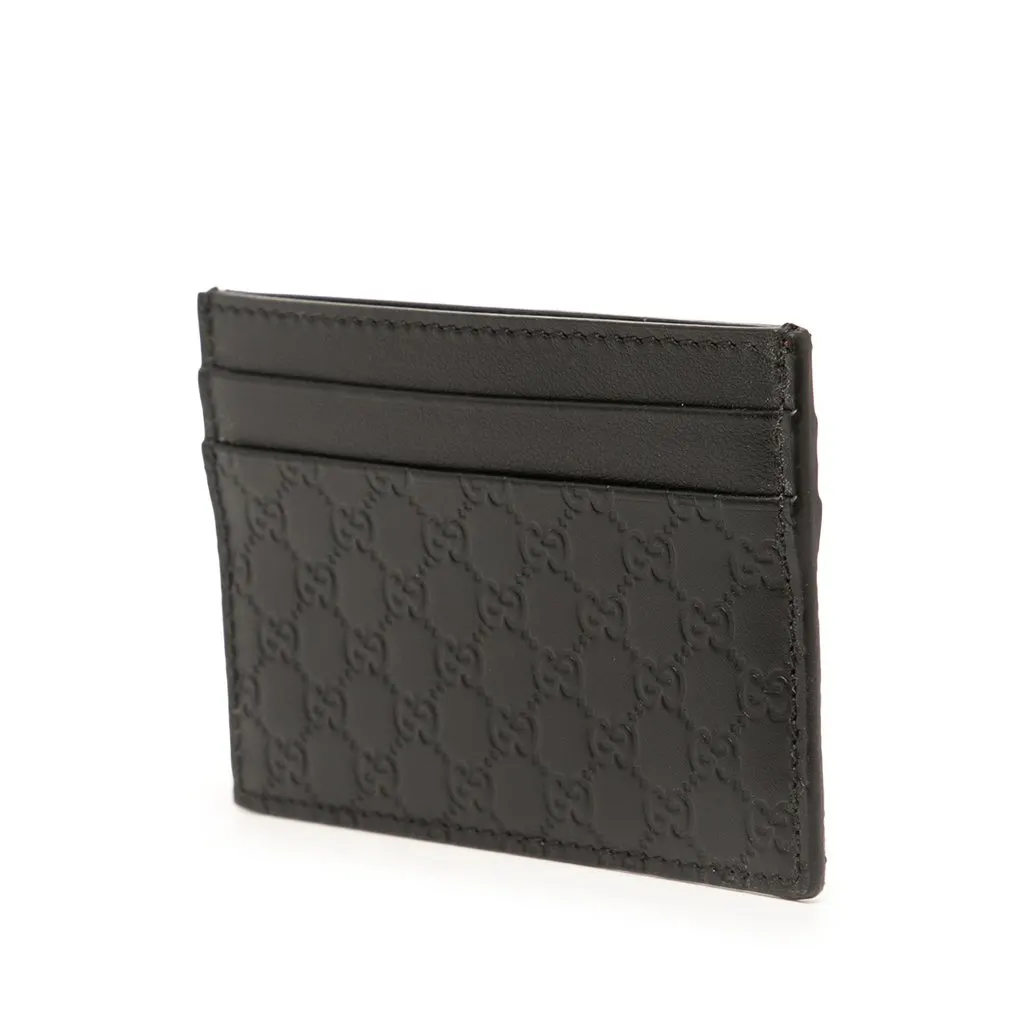 Gucci Microguccissima Card Holder Black Leather Very good - Back View