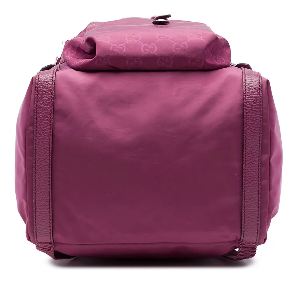Gucci GG Nylon Double Buckle Backpack Pink Polyamide Very good - Inside View