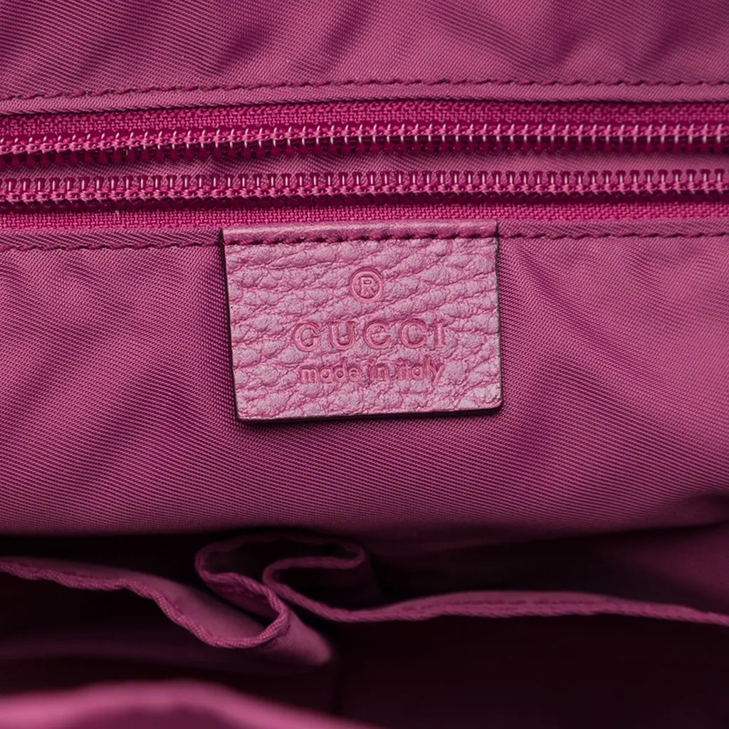 Gucci GG Nylon Double Buckle Backpack Pink Polyamide Very good - Box View