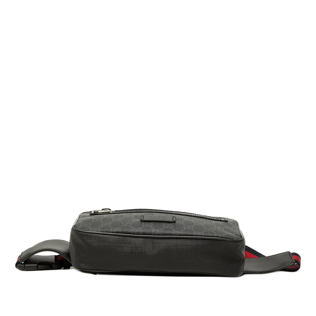 Gucci GG Supreme Web Belt Bag Black Canvas Very good - Inside View