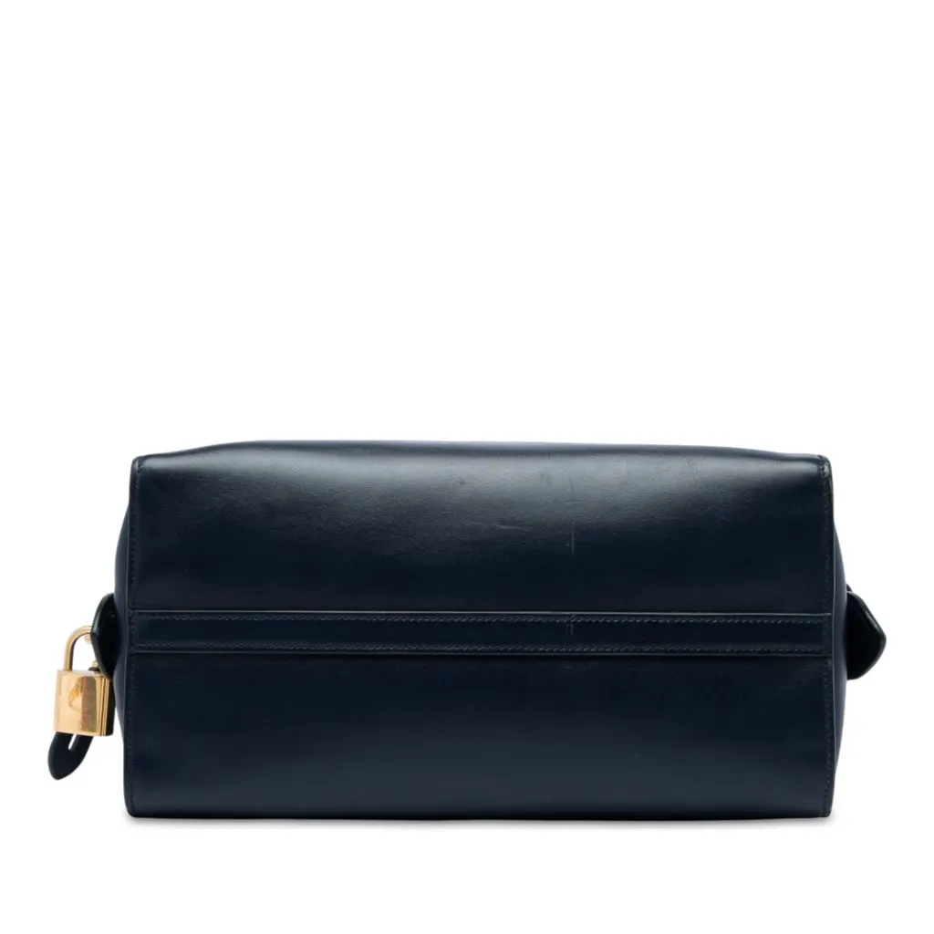 Prada Medium Saffiano Trimmed City Calf Greca Esplanade Satchel Blue Leather Very good - Inside View