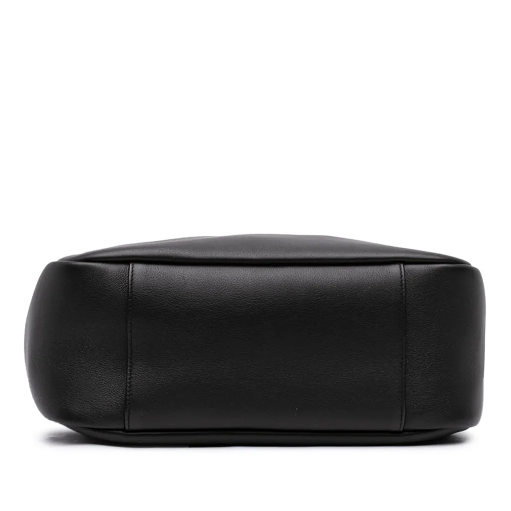 Saint Laurent Large Grained Calfskin Supple Le 5 a 7 Soft Hobo Black Leather Good - Inside View