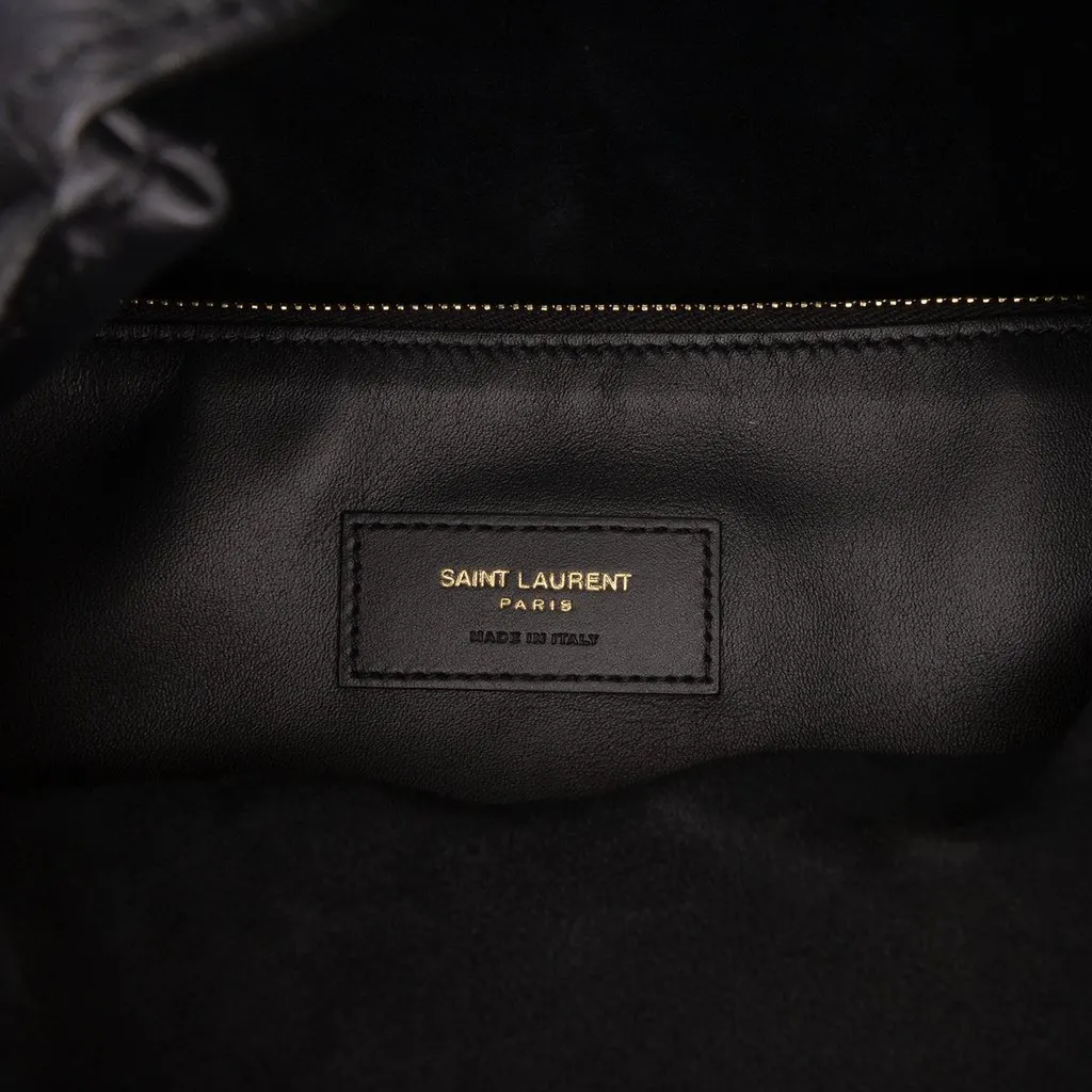 Saint Laurent Large Grained Calfskin Supple Le 5 a 7 Soft Hobo Black Leather Good - Box View