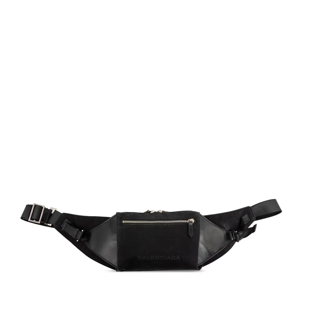 Balenciaga Canvas and Leather Neo Lift Belt Bag Black Very good - Front View
