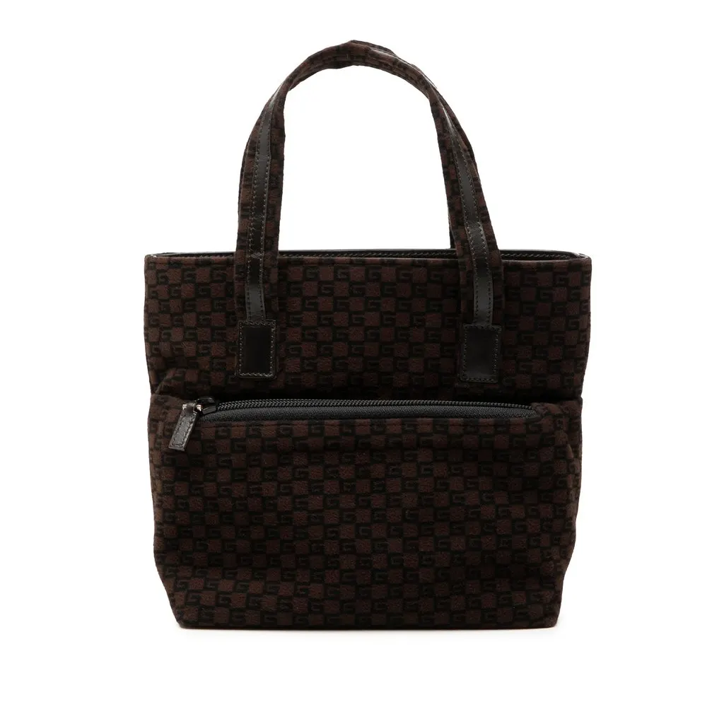 Gucci Jacquard Square G Tote Brown Very good - Front View