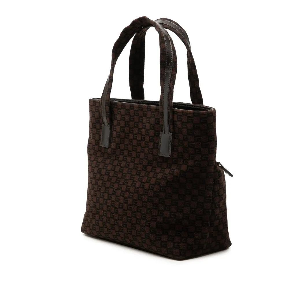 Gucci Jacquard Square G Tote Brown Very good - Back View