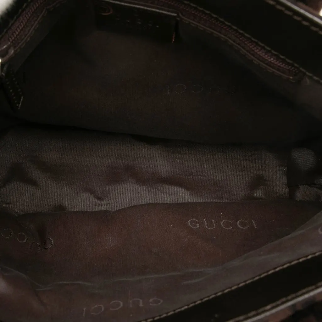 Gucci Jacquard Square G Tote Brown Very good - Model View