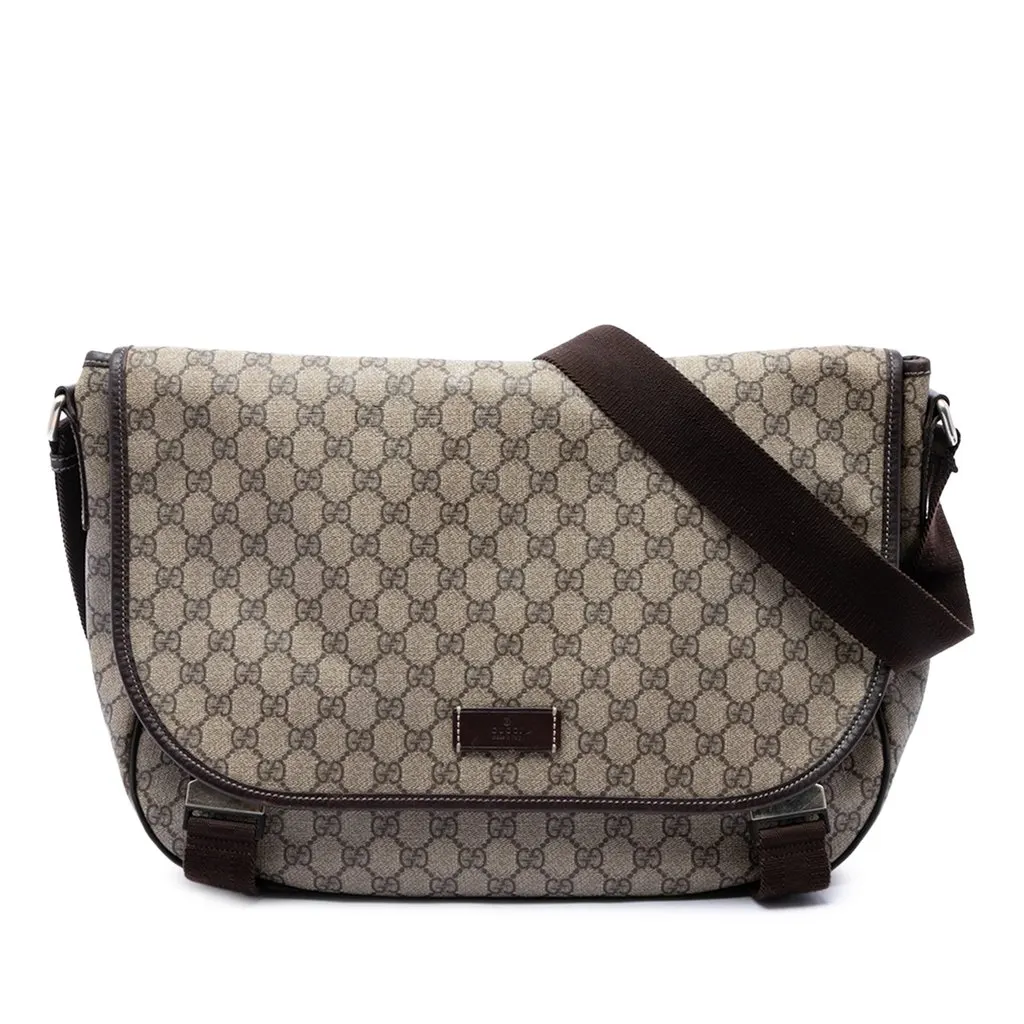 Gucci GG Supreme Messenger Bag Beige Canvas Very good - Front View