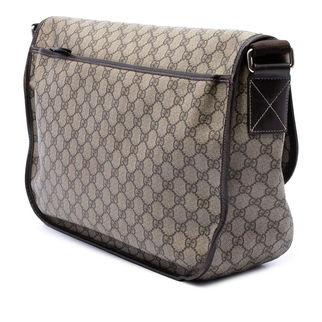 Gucci GG Supreme Messenger Bag Beige Canvas Very good - Back View