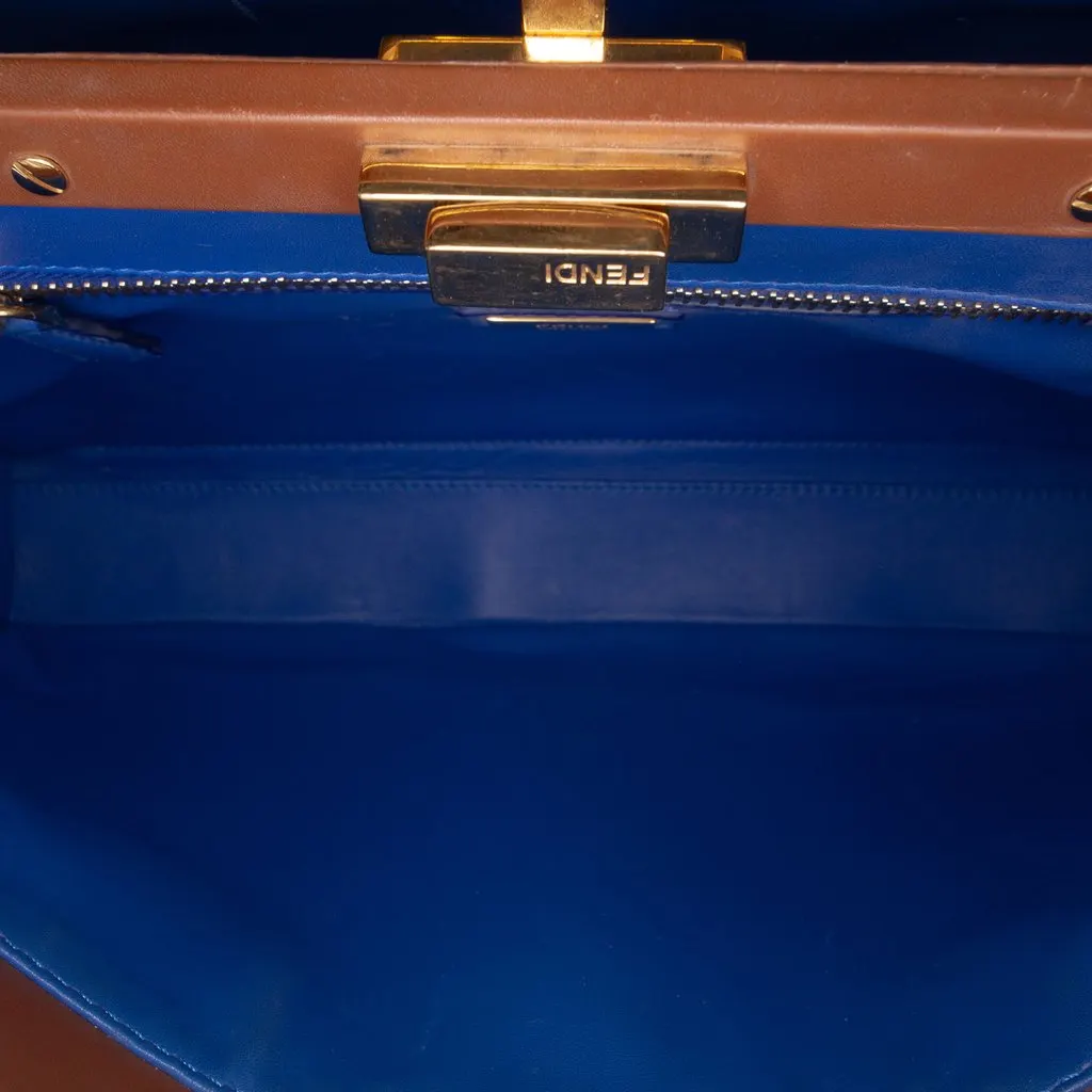 Fendi Medium Calfskin Peekaboo Iconic Satchel Brown Leather Very good - Model View