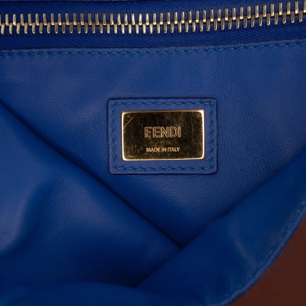 Fendi Medium Calfskin Peekaboo Iconic Satchel Brown Leather Very good - Box View