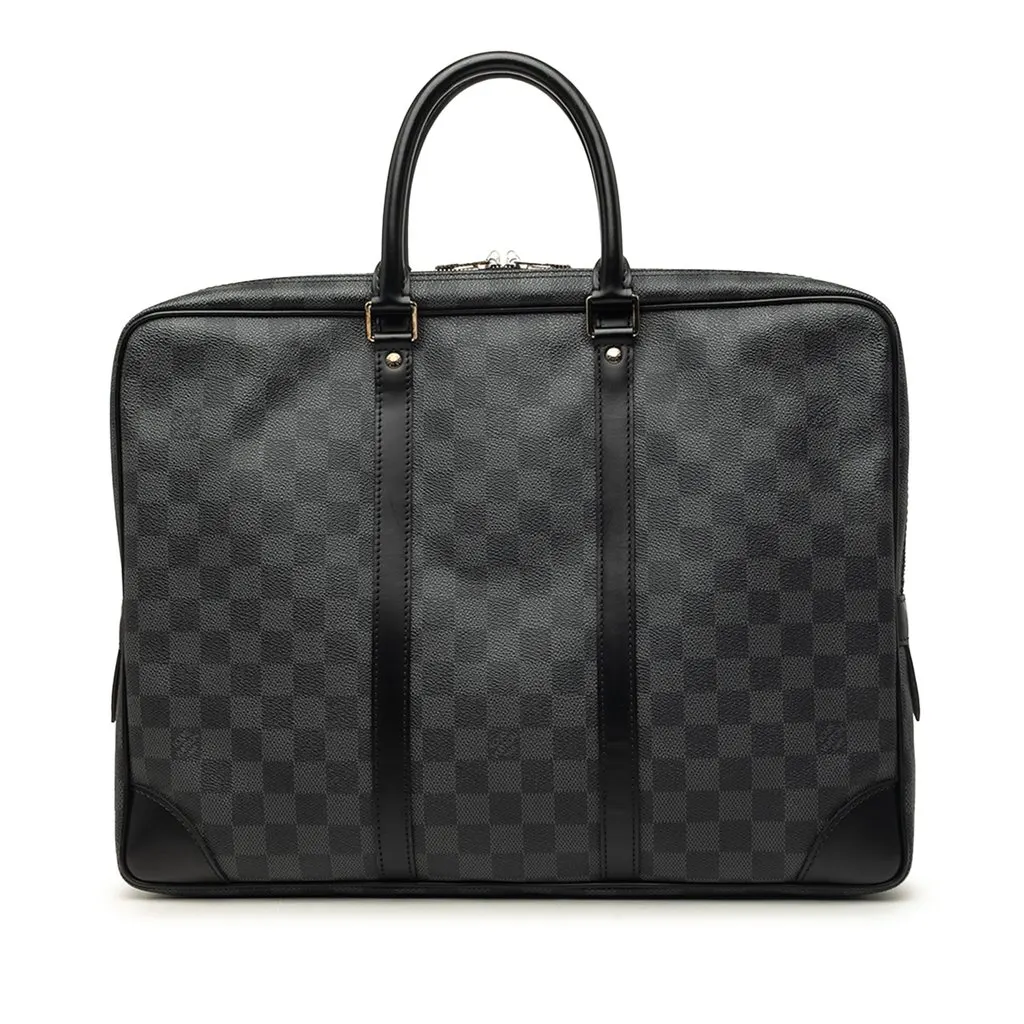 Louis Vuitton Damier Graphite Porte Documents Voyage PM Black Good - Front View