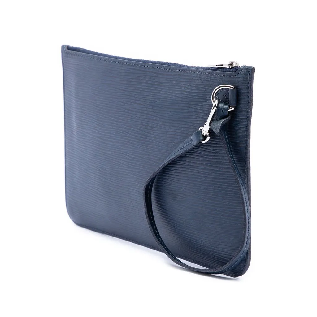 Louis Vuitton Epi Neverfull Pouch Blue Leather Very good - Back View