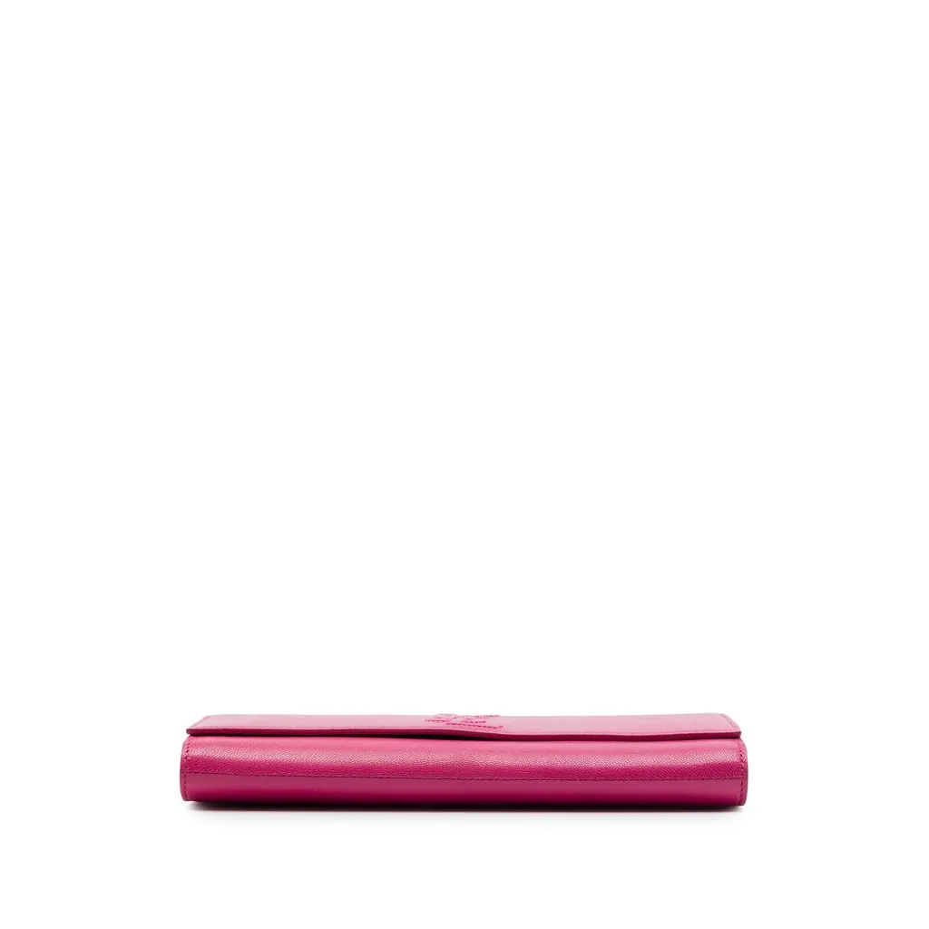 Saint Laurent Small Textured Calfskin Belle De Jour Clutch Pink Leather Very good - Inside View