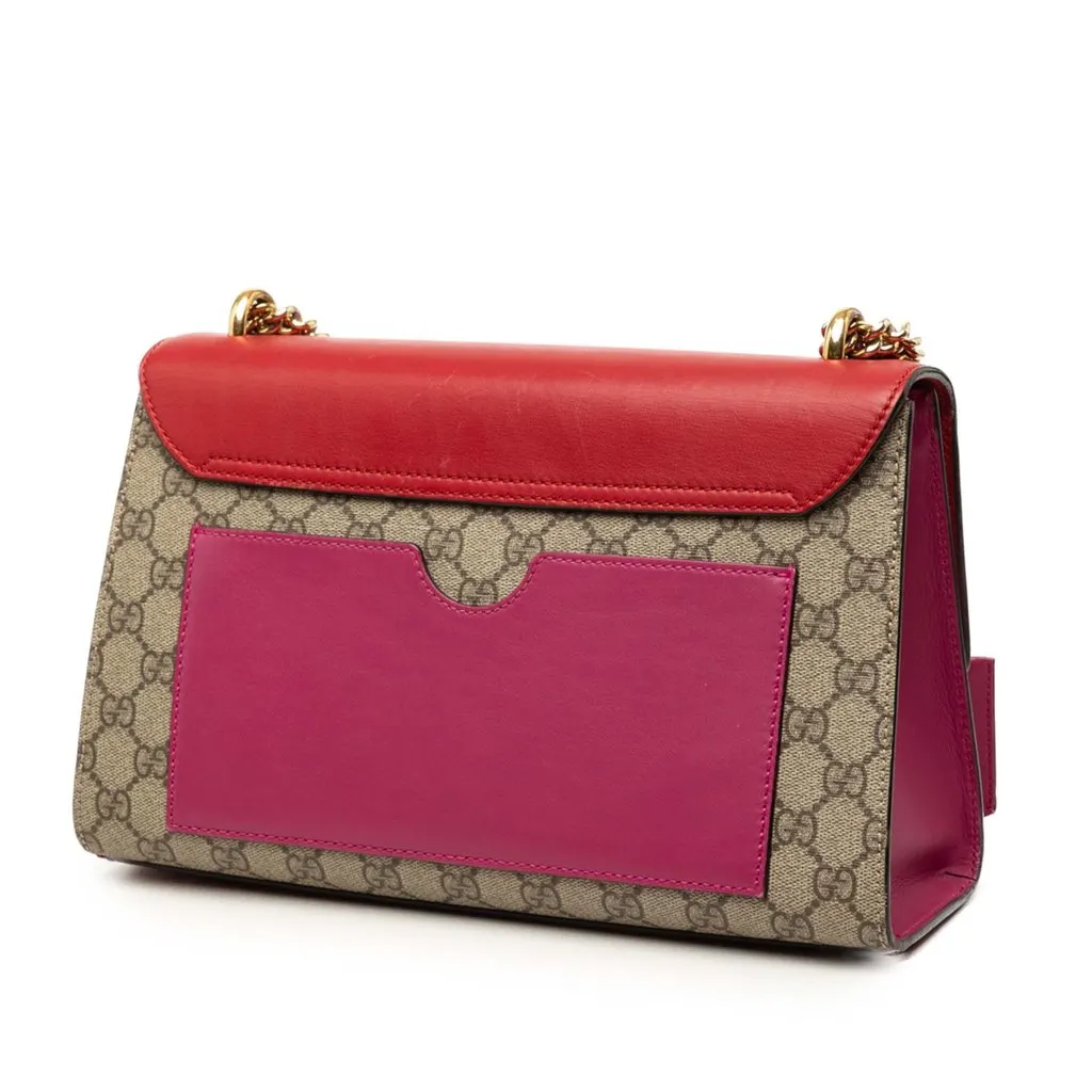 Gucci Medium GG Supreme Padlock Shoulder Bag Beige Canvas Very good - Back View