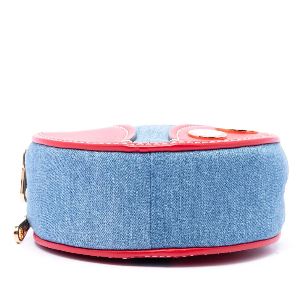 Chloé Mini Denim and Calfskin Daria Round Satchel Blue Very good - Inside View