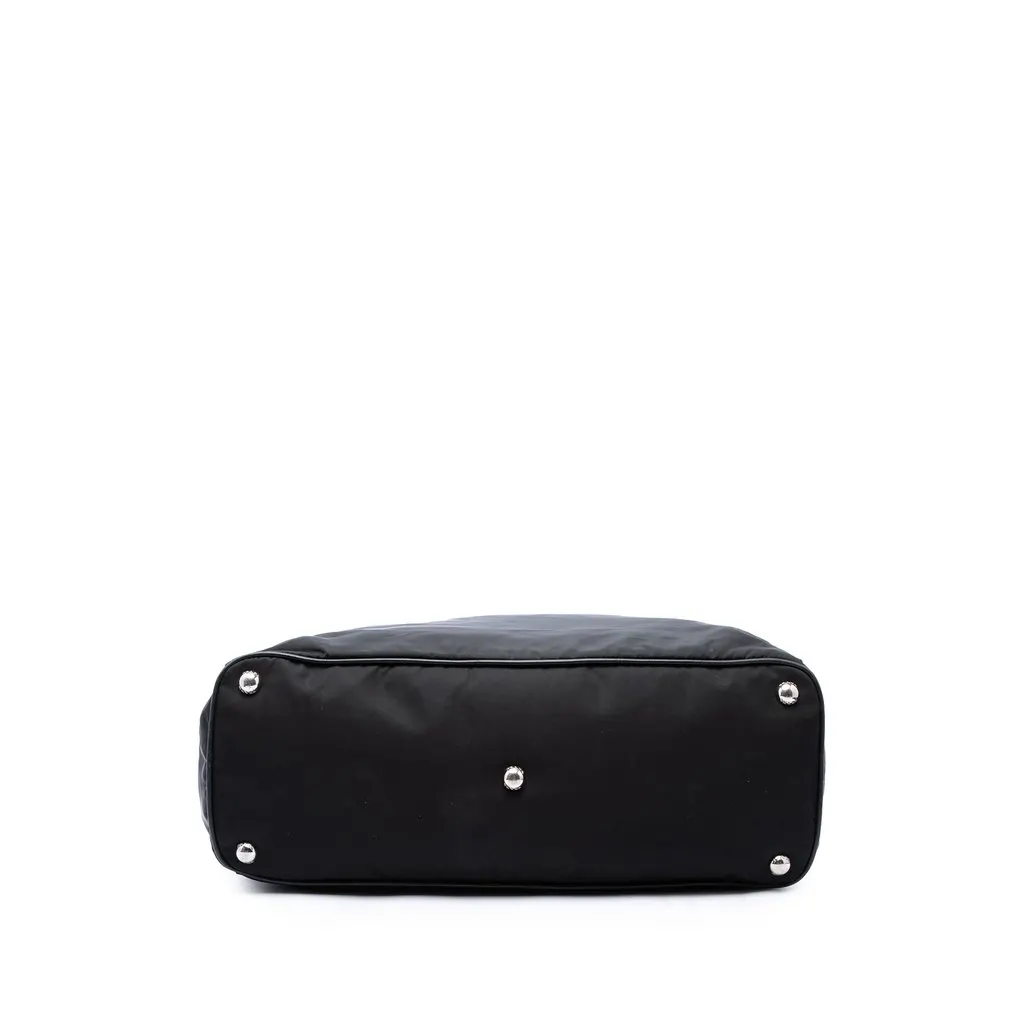 Prada Saffiano Trimmed Tessuto Convertible Tote Black Polyamide Good - Inside View